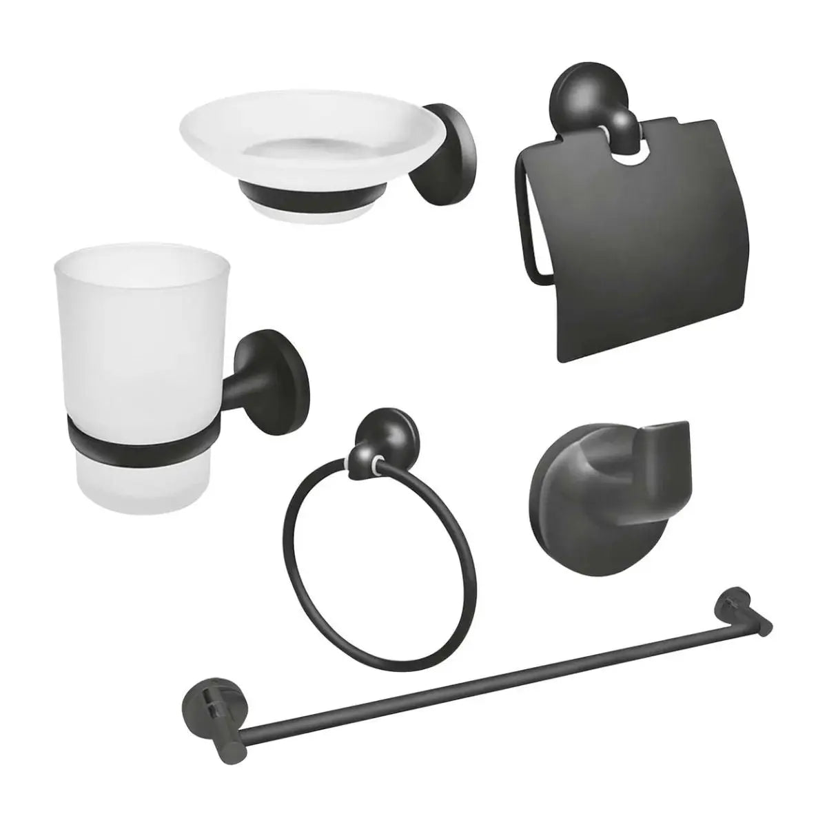 Set De Accesorios Para Baño Acabado Negro Mate Adir - Maxflu - empaque