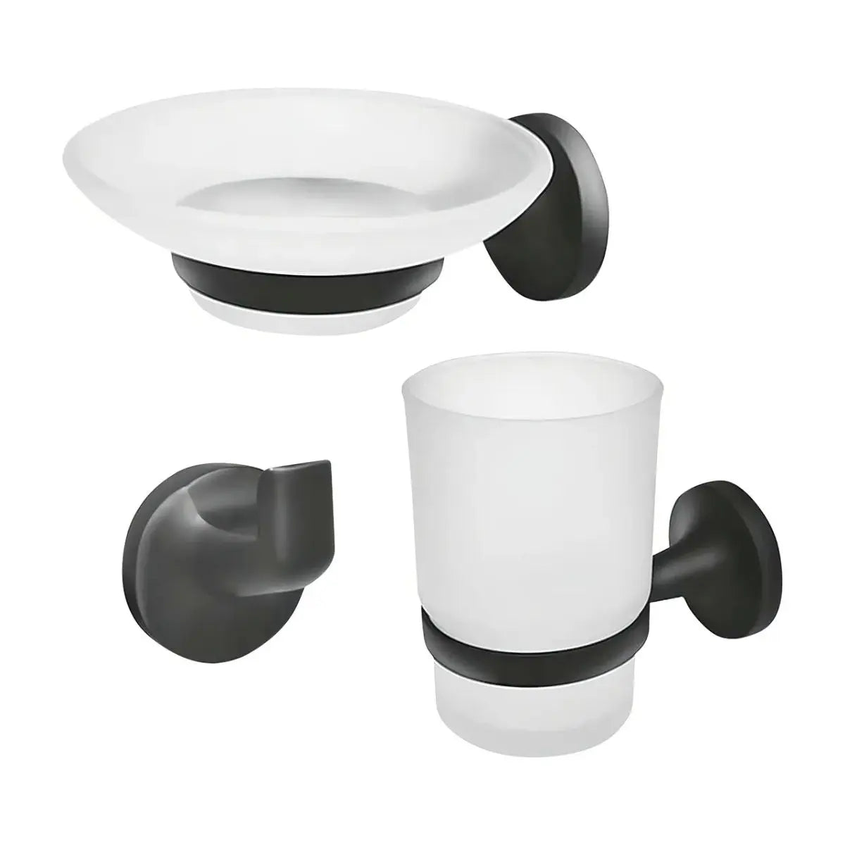 Set De Accesorios Para Baño Acabado Negro Mate Adir - Maxflu - vista trasera