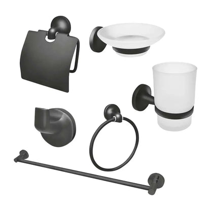 Set De Accesorios Para Baño Acabado Negro Mate Adir - Maxflu - vista lateral