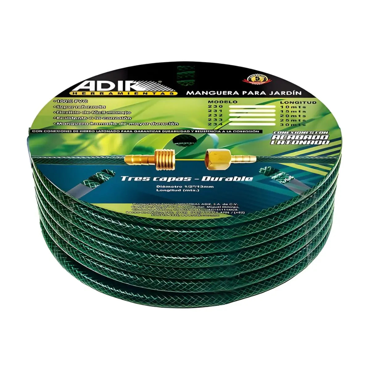 Manguera Para Jardin Adir 20 m Conexion Laton 1/2" - Adir