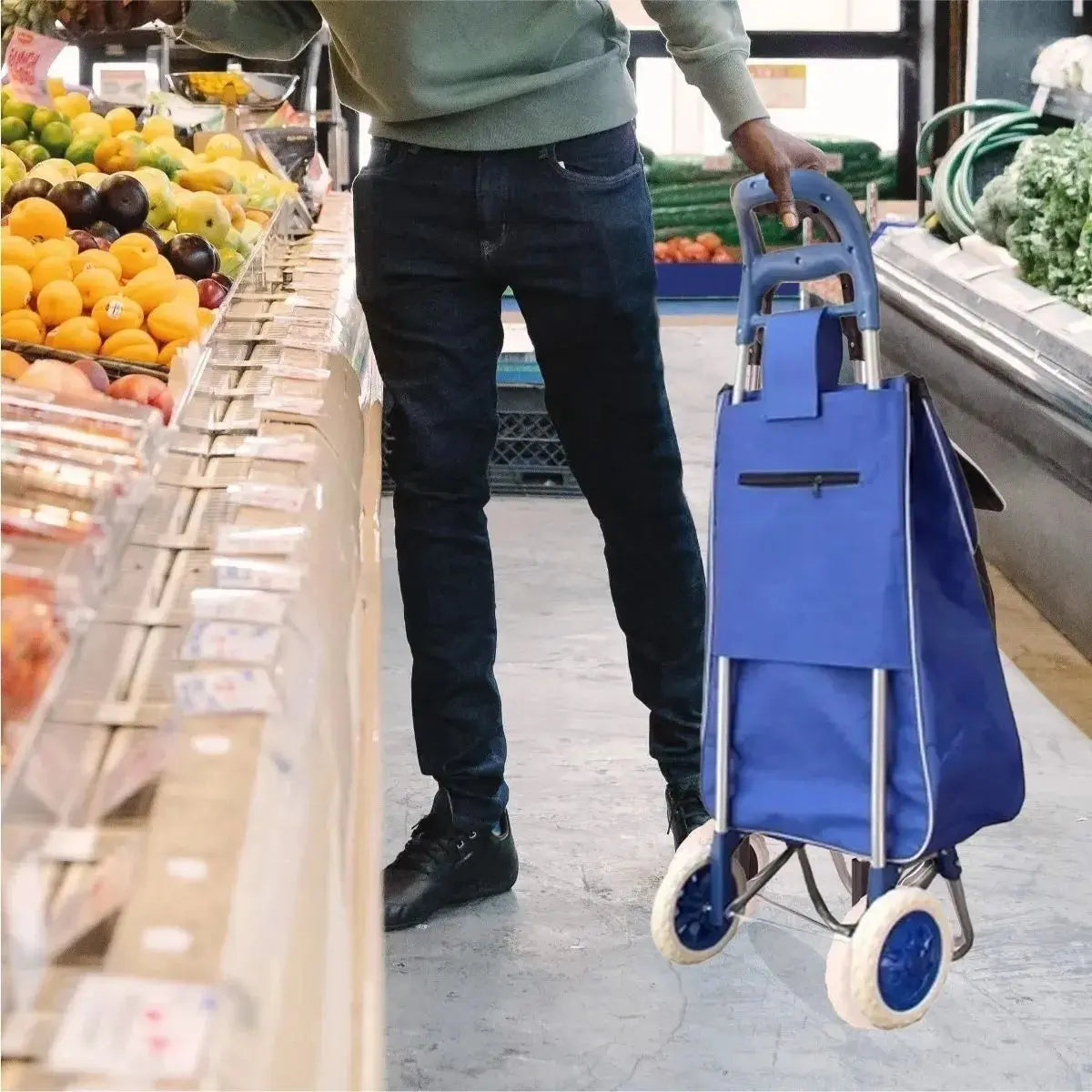 Carrito Multiusos Adir Plegable Compras Azul Mandado 20kg - Adir - vista lateral