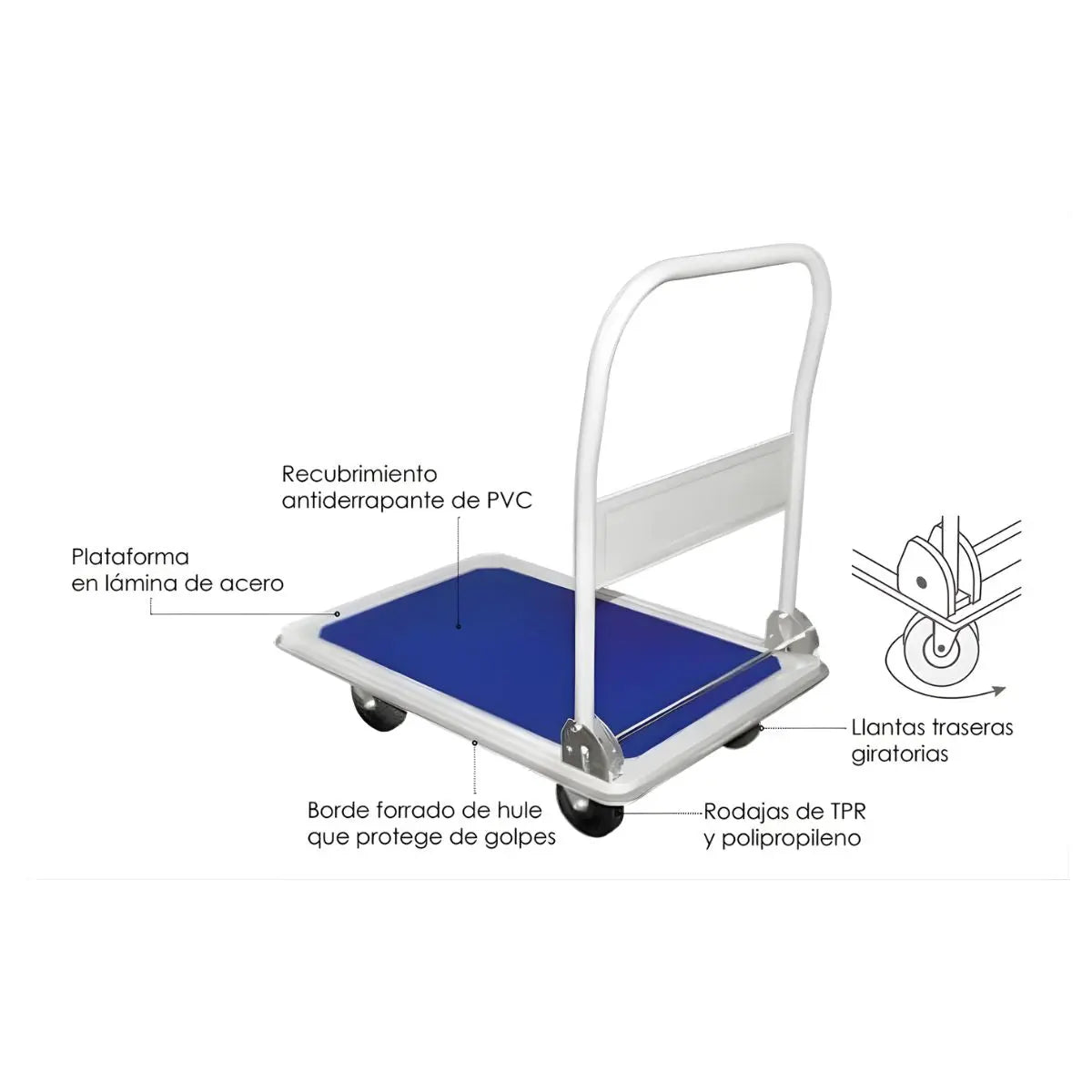 Carrito Plegable Tipo Plataforma Adir 150 kg - Adir