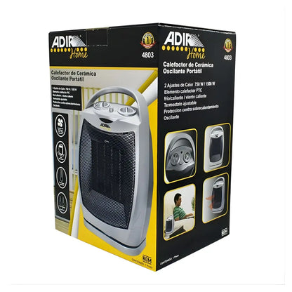 Mini Calentador Ventilador Oscilatorio 2 En 1 Adir 1500 W - Adir - empaque