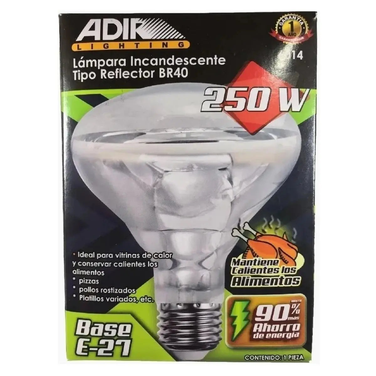 Lampara Incandescente T/Reflector Br40 Transparente Adir - Adir