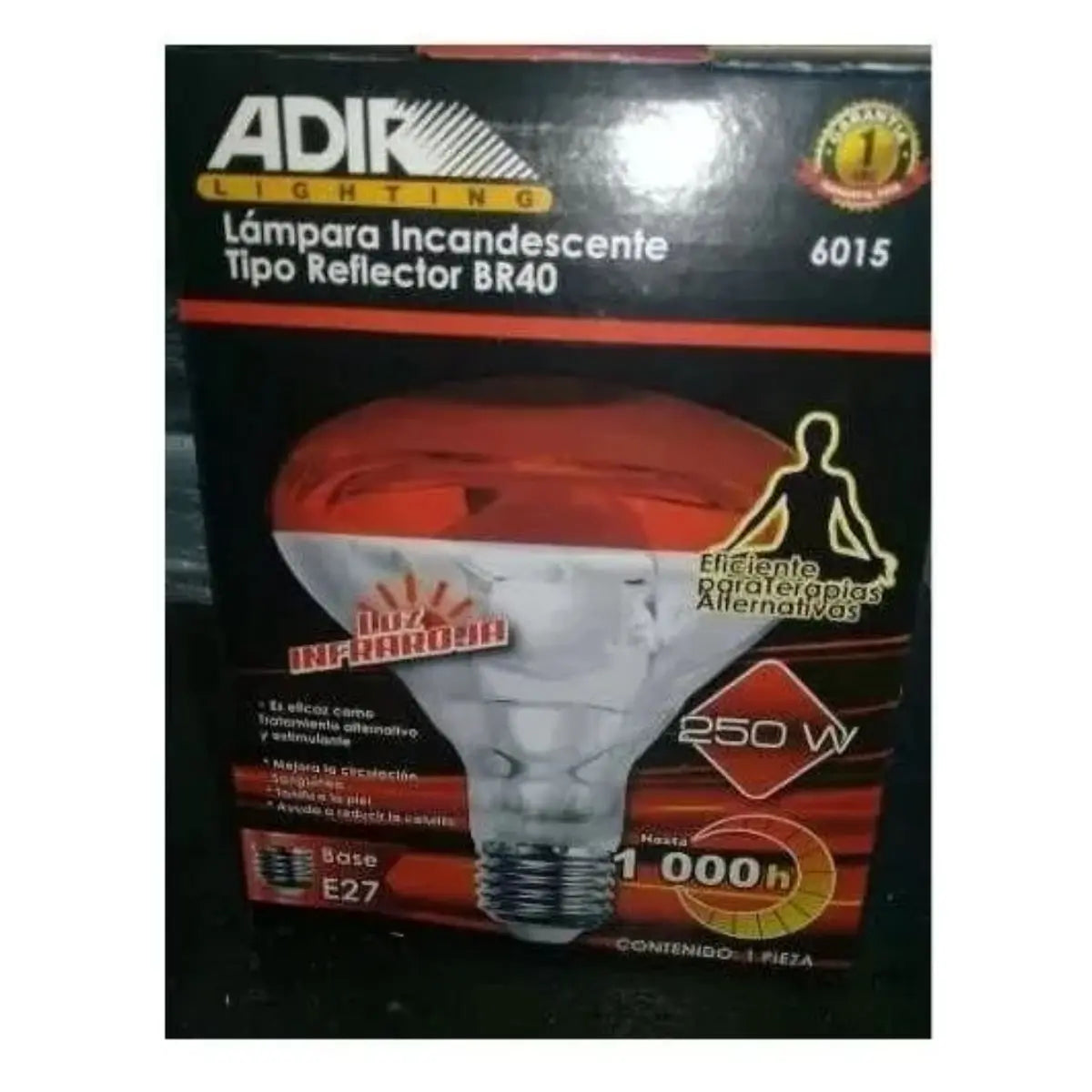 Lampara Incandescente T/Reflector Br40 Rojo Adir - Adir - vista lateral
