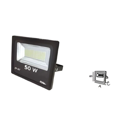 Reflector SMD LED Extra Plano Adir 50W - Adir - vista lateral