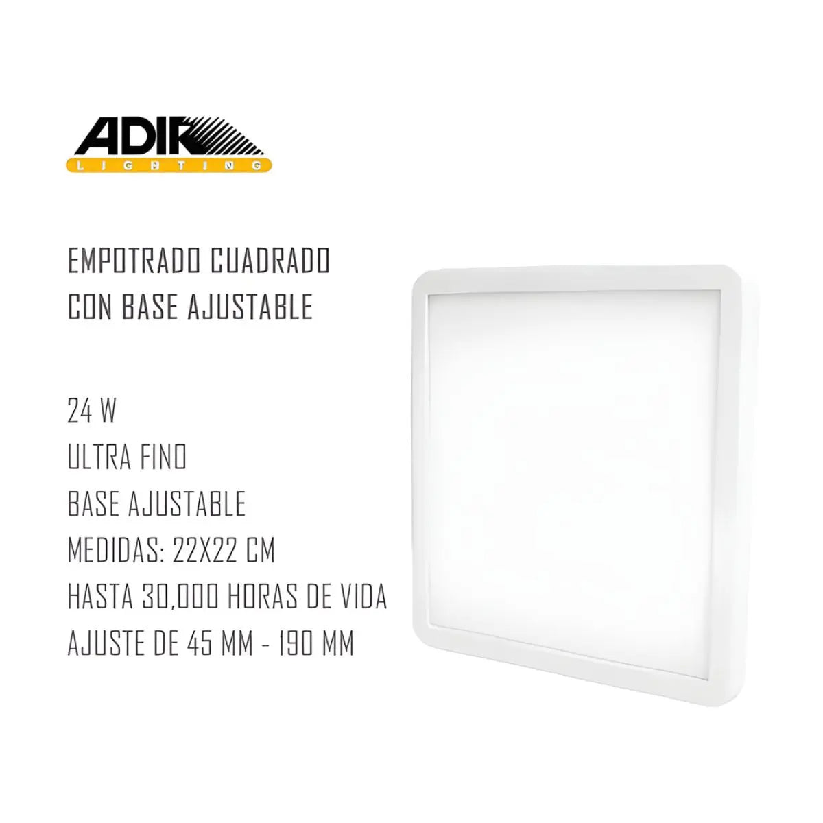 Panel LED Empotrado Ultrafino Cuadrado Adir 24W - Adir - empaque