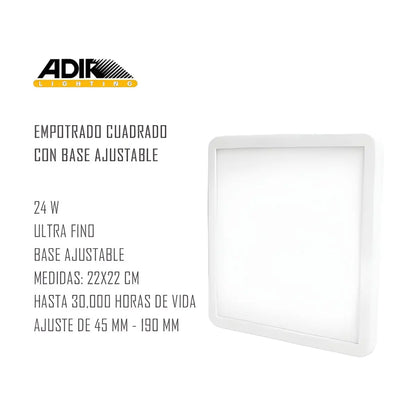 Panel LED Empotrado Ultrafino Cuadrado Adir 24W - Adir - empaque