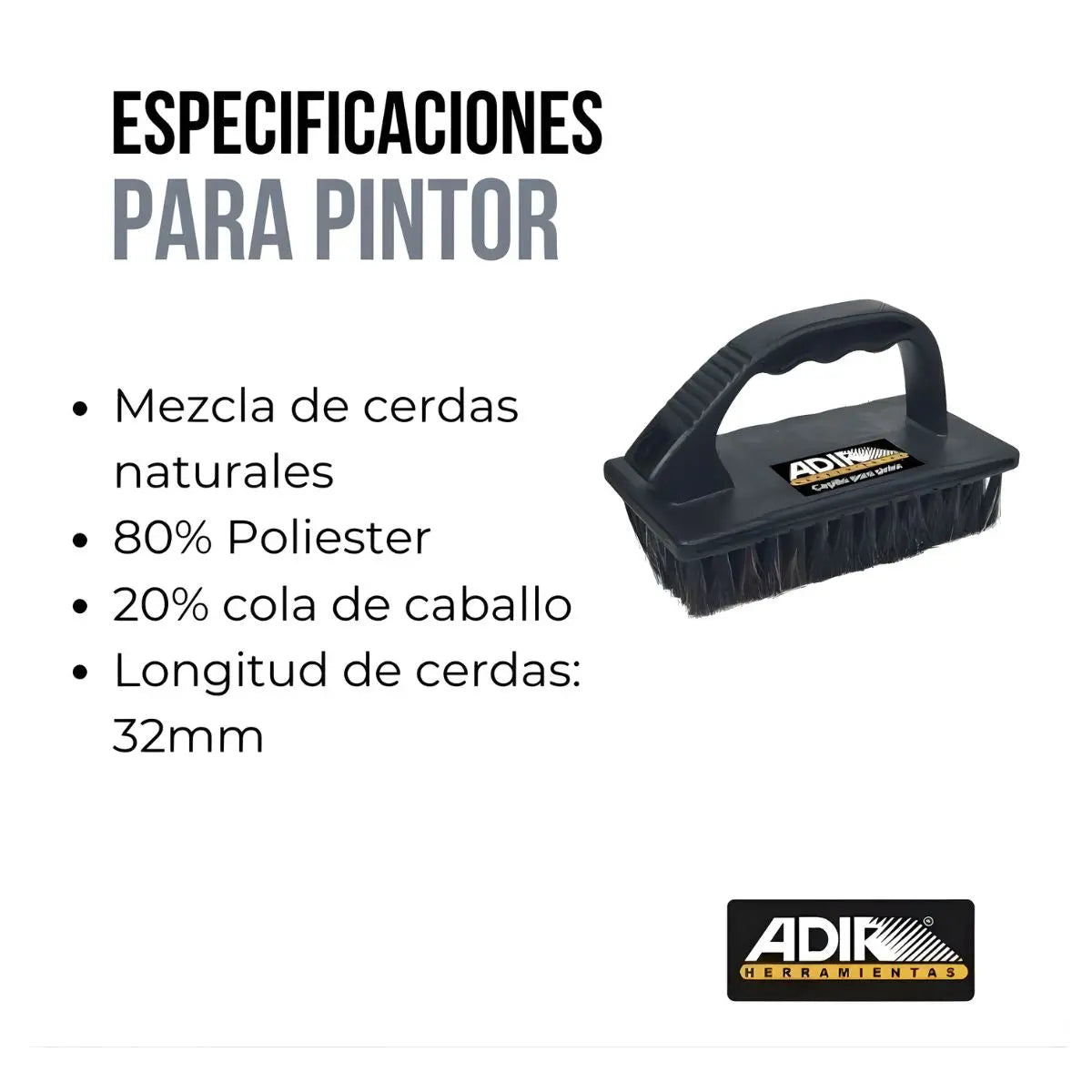 Cepillo Para Pintor Mezcla Cerda Natural Adir - Adir