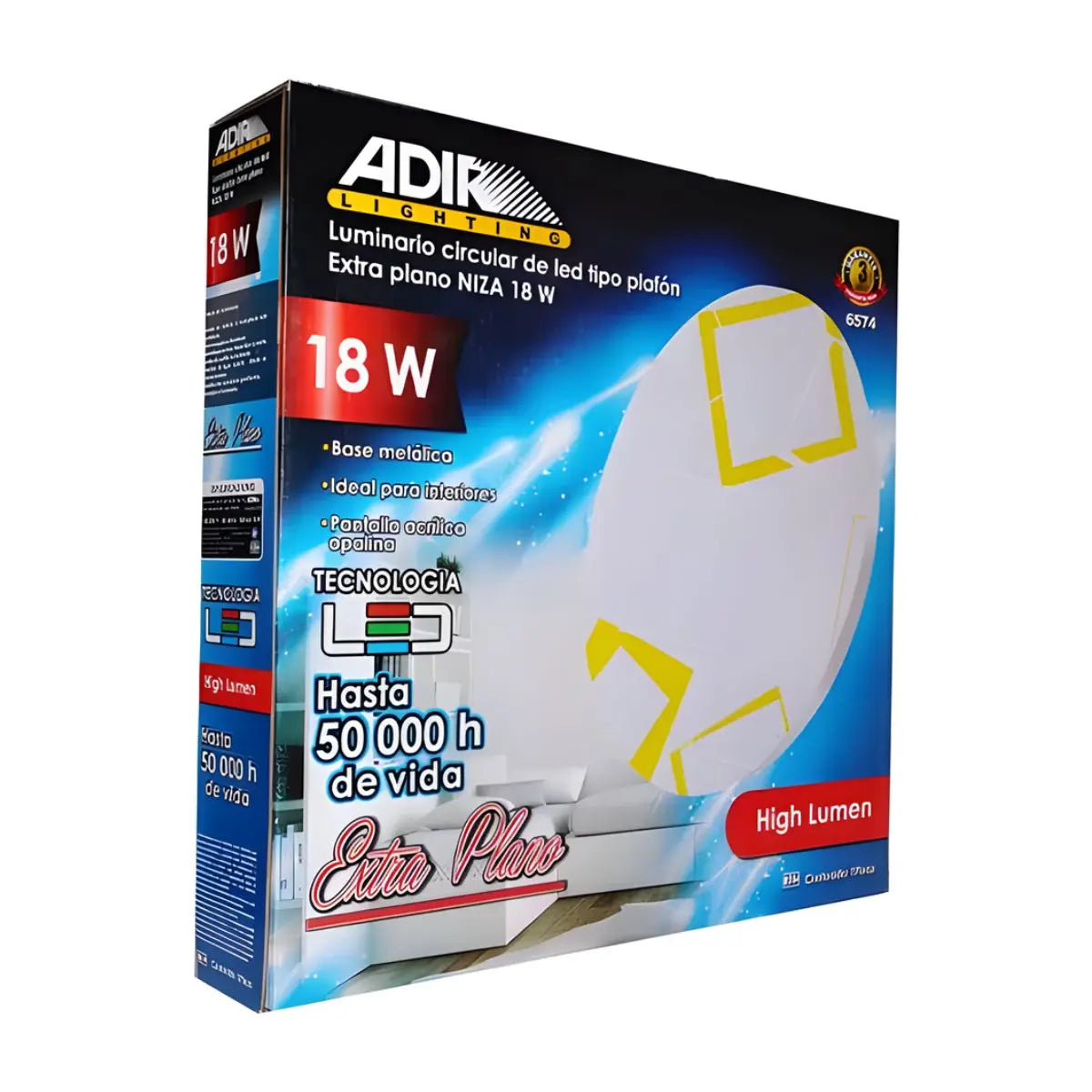Plafon Extra Plano Niza 18W Adir - Adir - detalle