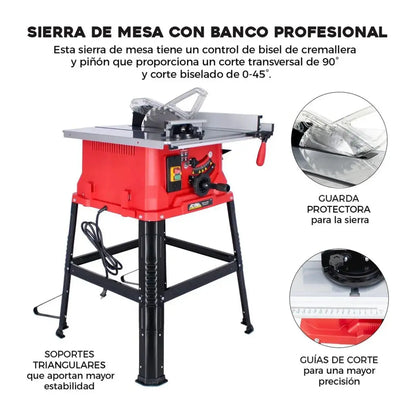 Sierra De Mesa 10" 1800 W Adir - Adir - vista trasera