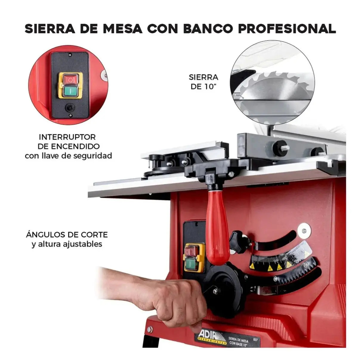 Sierra De Mesa 10" 1800 W Adir - Adir - detalle