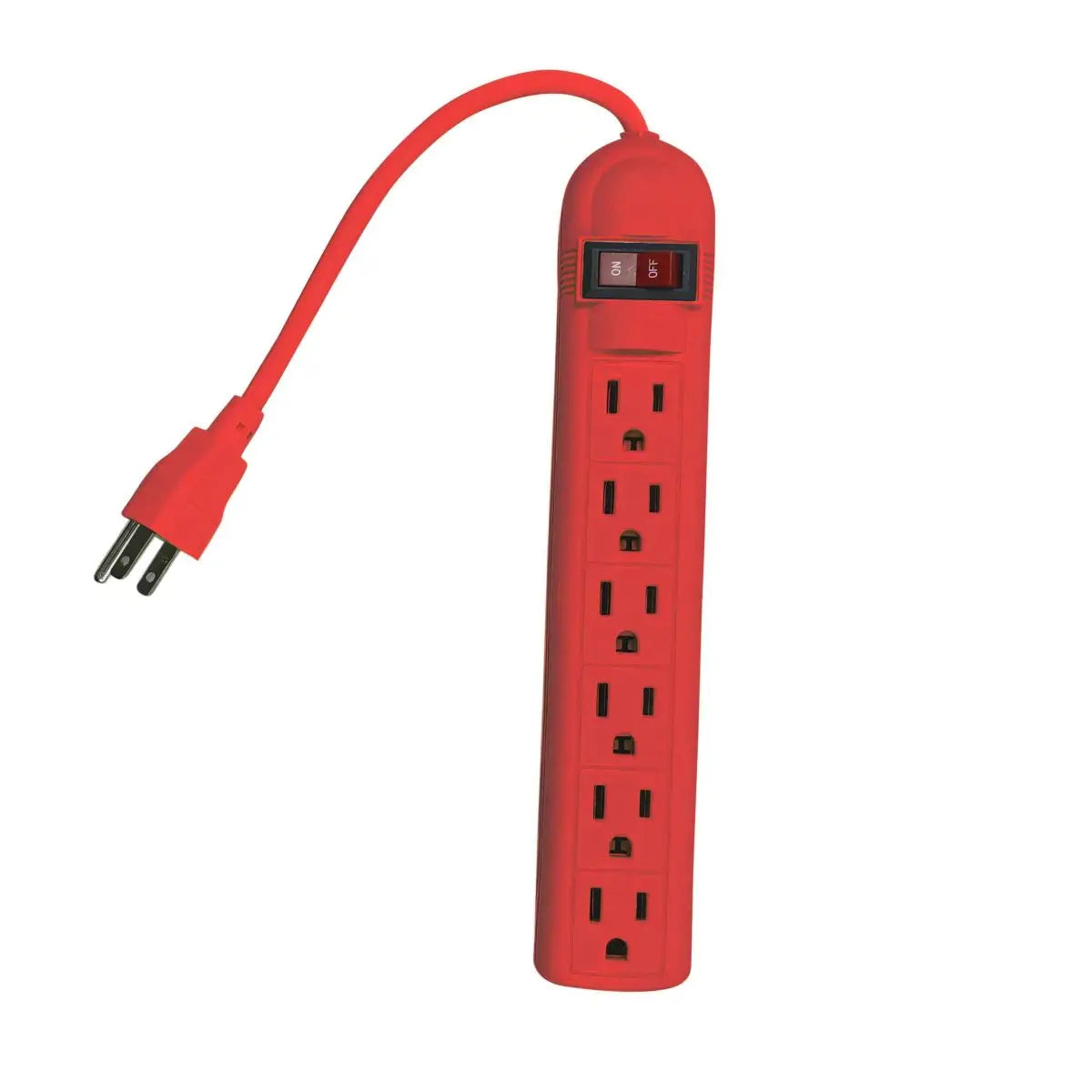 Barra Multicontacto 6 Entradas C/Interruptor Rojo Adir - Adir - detalle