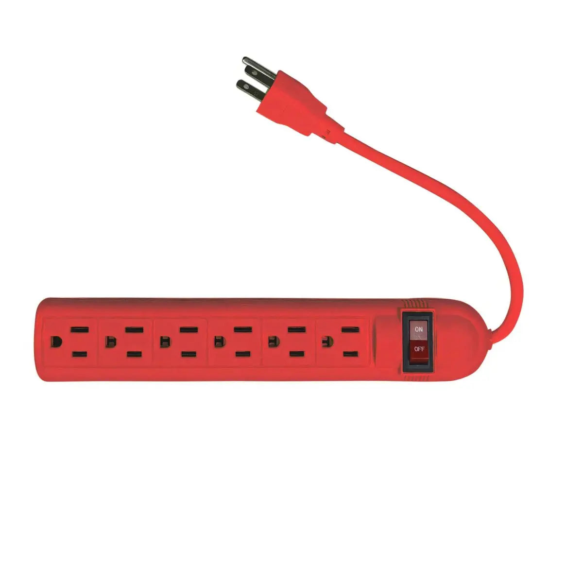 Barra Multicontacto 6 Entradas C/Interruptor Rojo Adir - Adir - empaque