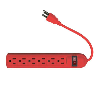 Barra Multicontacto 6 Entradas C/Interruptor Rojo Adir - Adir - empaque