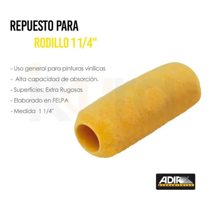 Repuesto Rodillo Adir Pintar Superficies Extra Rugosas 9" 1 1/4 Master de 24pz - Adir