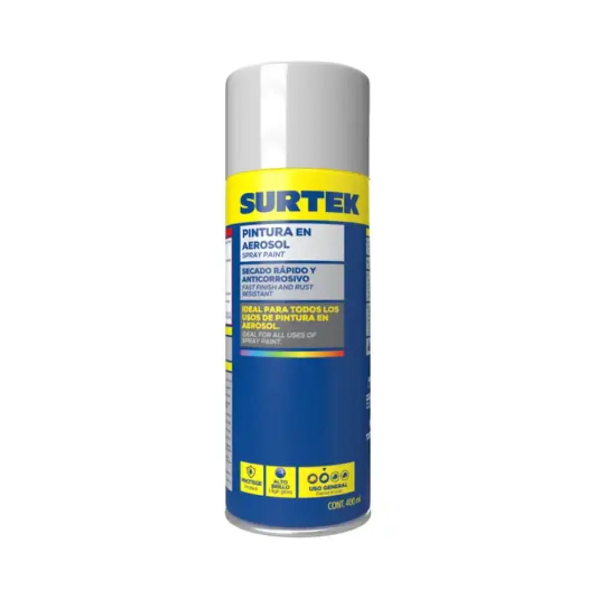 Pintura Aerosol Surtek 400 ml Color Blanco Brillante - Lock