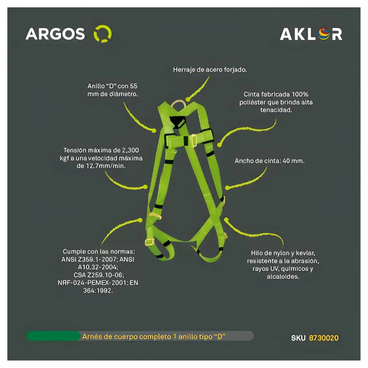 Argos Arnes De Cuerpo Completo 1 Anillo “D” - Argos - detalle