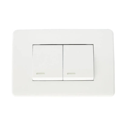 Apagador Doble Placa Blanca 36 mm Argos - Argos - vista lateral