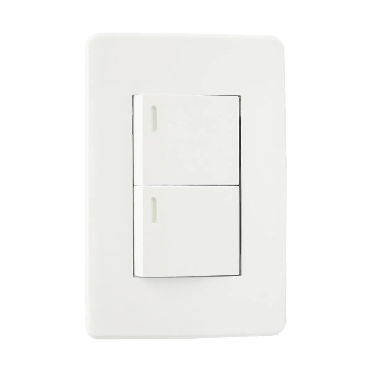 Apagador Doble Placa Blanca 36 mm Argos - Argos - detalle