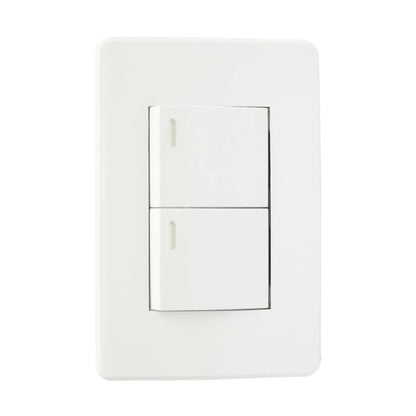 Apagador Doble Placa Blanca 36 mm Argos - Argos - detalle
