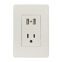 Contacto Polarizado Y Dos Entradas USB Con Placa Blanca 15 A 125 V Argos - Argos