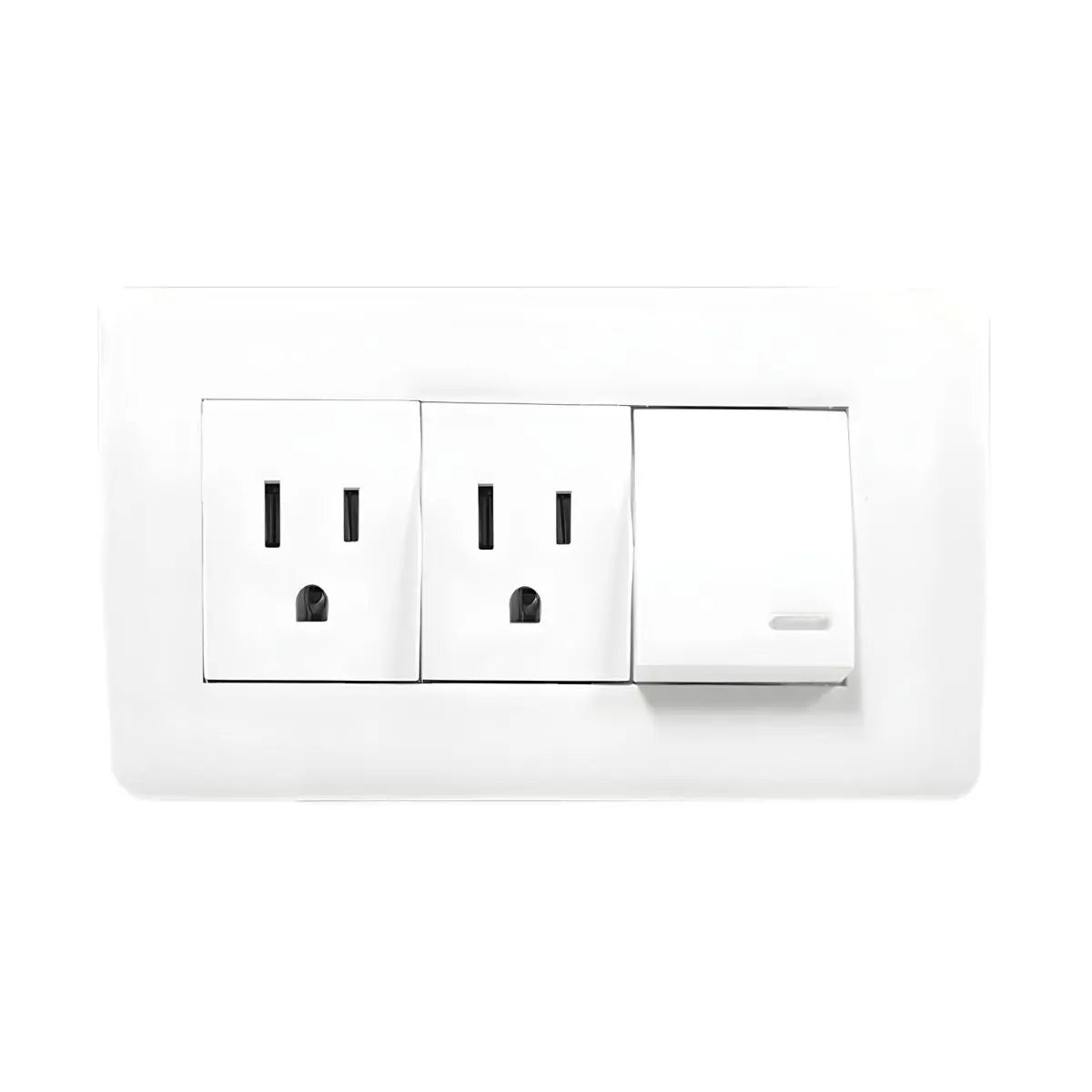 Apagador Contacto Doble Placa Blanca 24 mm Argos - Argos - detalle
