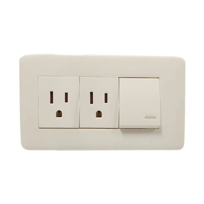 Apagador Y Contacto Doble 24 Mm Placa Marfil Línea Niza Argos - Argos - detalle