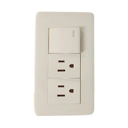 Apagador Y Contacto Doble 24 Mm Placa Marfil Línea Niza Argos - Argos