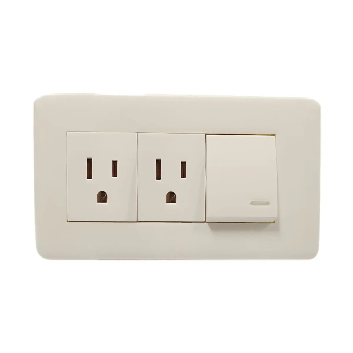 Apagador Y Contacto Doble 24 Mm Placa Marfil Línea Niza Argos - Argos - vista lateral
