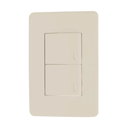 Apagador Sencillo Y Apagador Escalera Con Placa Marfil 36 mm Argos - Argos - vista lateral
