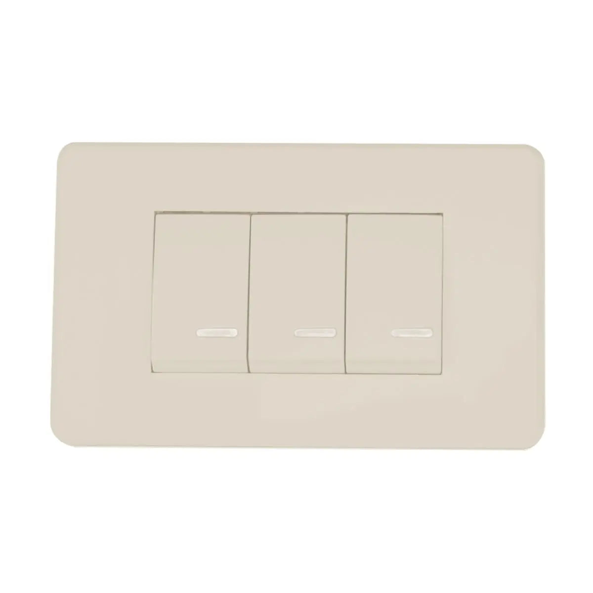 Apagador Triple Placa Marfil Línea Niza Argos - Argos - vista lateral