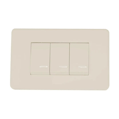 Apagador Triple Placa Marfil Línea Niza Argos - Argos - vista lateral