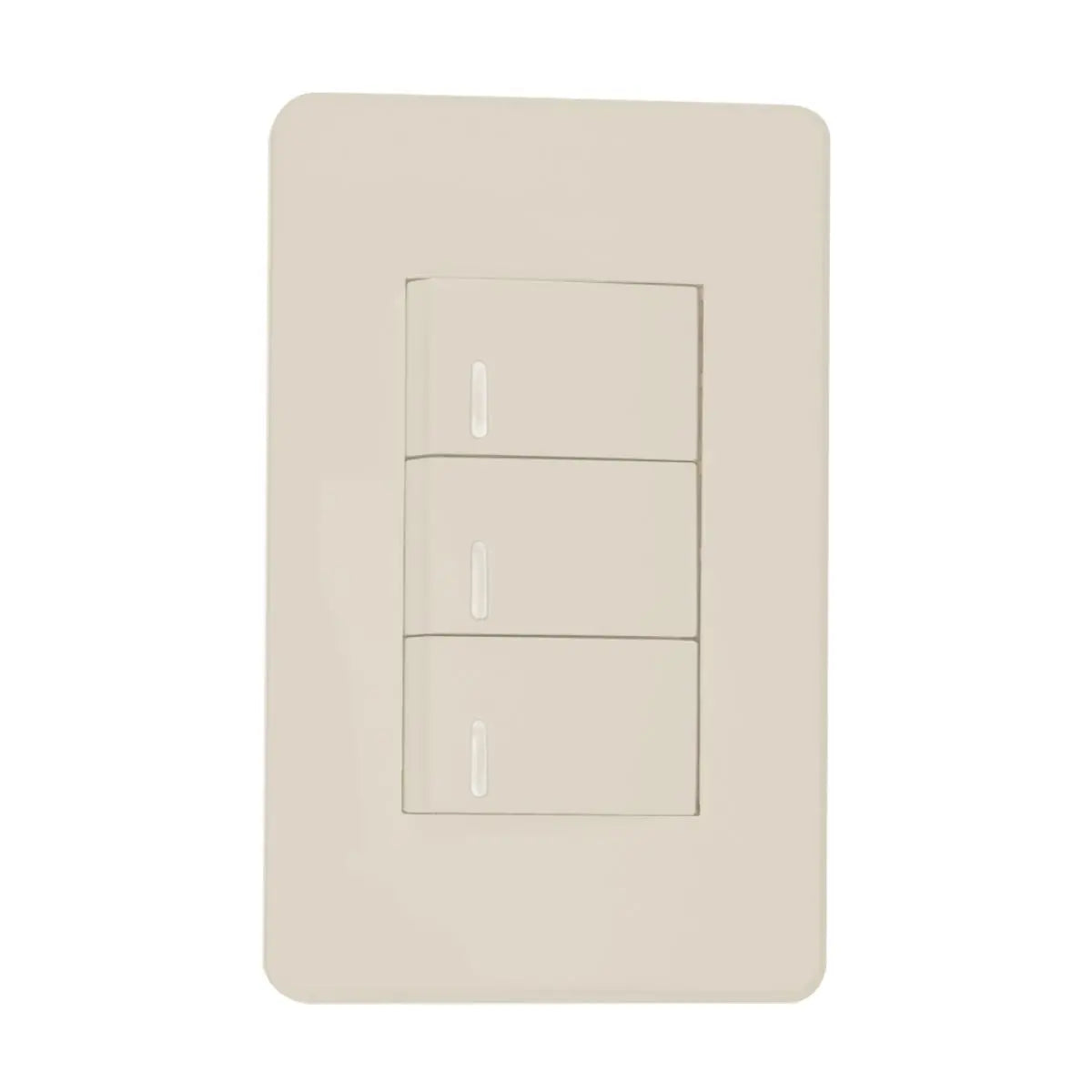 Apagador Triple Placa Marfil Línea Niza Argos - Argos - detalle