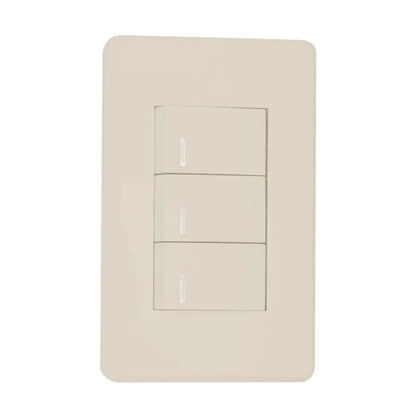 Apagador Triple Placa Marfil Línea Niza Argos - Argos - detalle