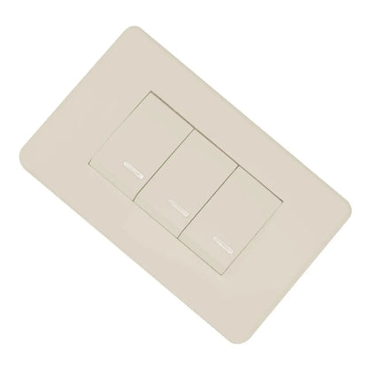 Apagador Triple Placa Marfil Línea Niza Argos - Argos