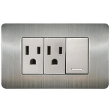 Apagador Contacto Doble Argos Placa Acero Inoxidable Versalles Plateado - Argos