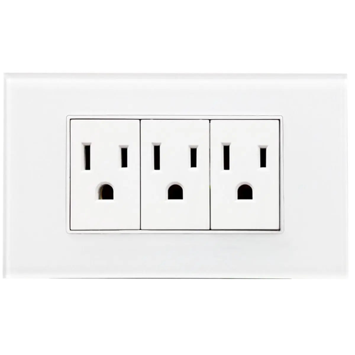 Contacto Triple Aterrizado Argos Cannes Placa Acrilico Blanco 72 mm - Argos