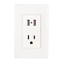 Contacto Argos con Dos Entradas USB y Placa de Acrílico Blanca Cargador Integrado Pared - Argos