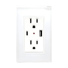 Argos Contacto Doble Aterrizado Entradas USB Tipo A C Placa Acrílico Blanca 72 mm - Argos - detalle
