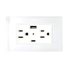 Argos Contacto Doble Aterrizado Entradas USB Tipo A C Placa Acrílico Blanca 72 mm - Argos - vista lateral