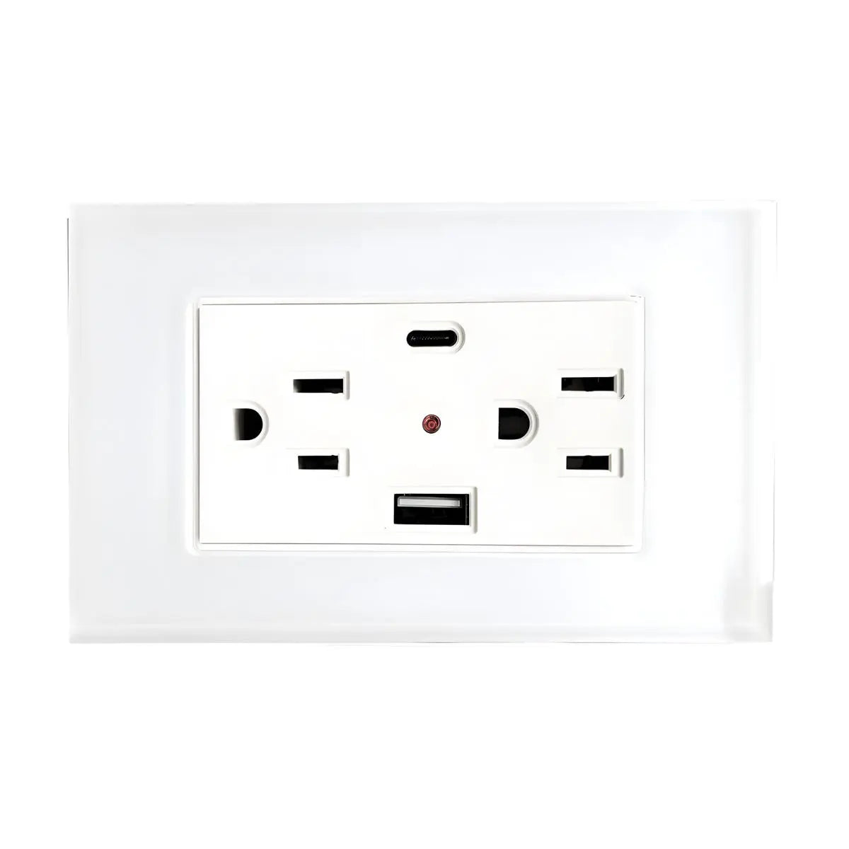 Argos Contacto Doble Aterrizado Entradas USB Tipo A C Placa Acrílico Blanca 72 mm - Argos