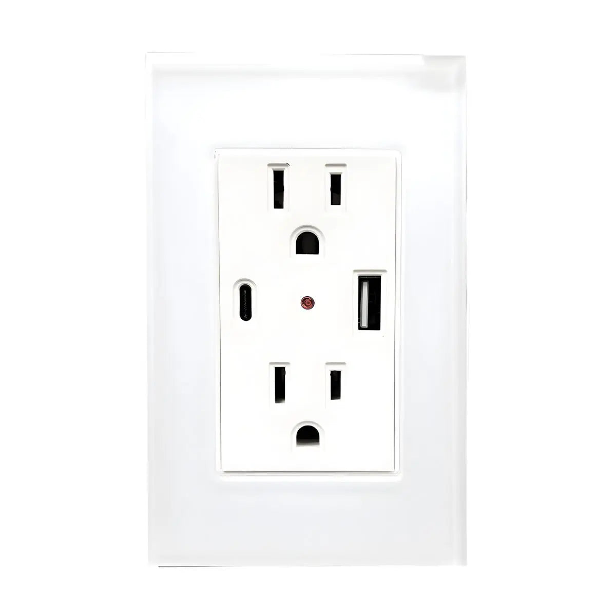 Argos Contacto Doble Aterrizado Entradas USB Tipo A C Placa Acrílico Blanca 72 mm - Argos - empaque