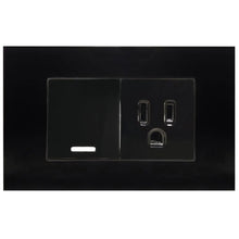 Apagador Contacto Argos Monaco Placa Acrilica Negra 36mm - Argos
