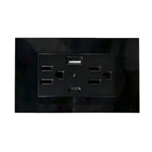 Argos Contacto Doble Aterrizado Entradas USB Tipo A C Placa Acrílico Negra 72 mm - Argos - detalle
