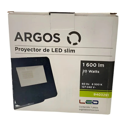Argos Proyector LED Slim 20 W 127 V~ 60 Hz 6,500 K 1,600 lm - Argos - detalle