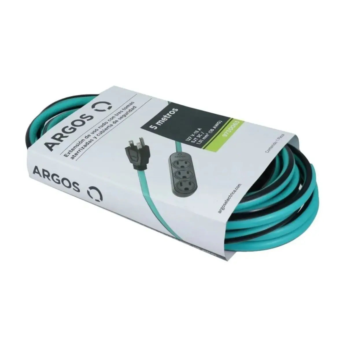 Extensión Argos 5m Uso Rudo Sjt 3x16 Uso Interior 127v - Argos - detalle