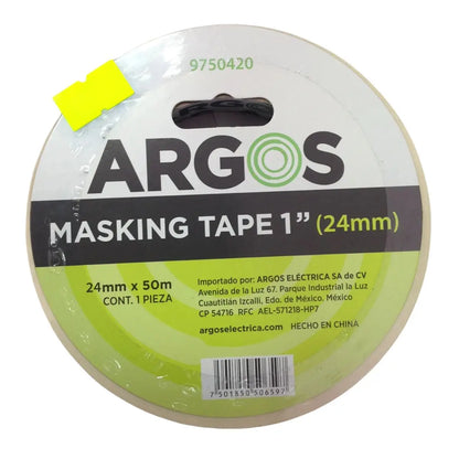 Cinta Masking Tape Argos 24mmx50m Uso General Papel Crepado - Argos - vista lateral