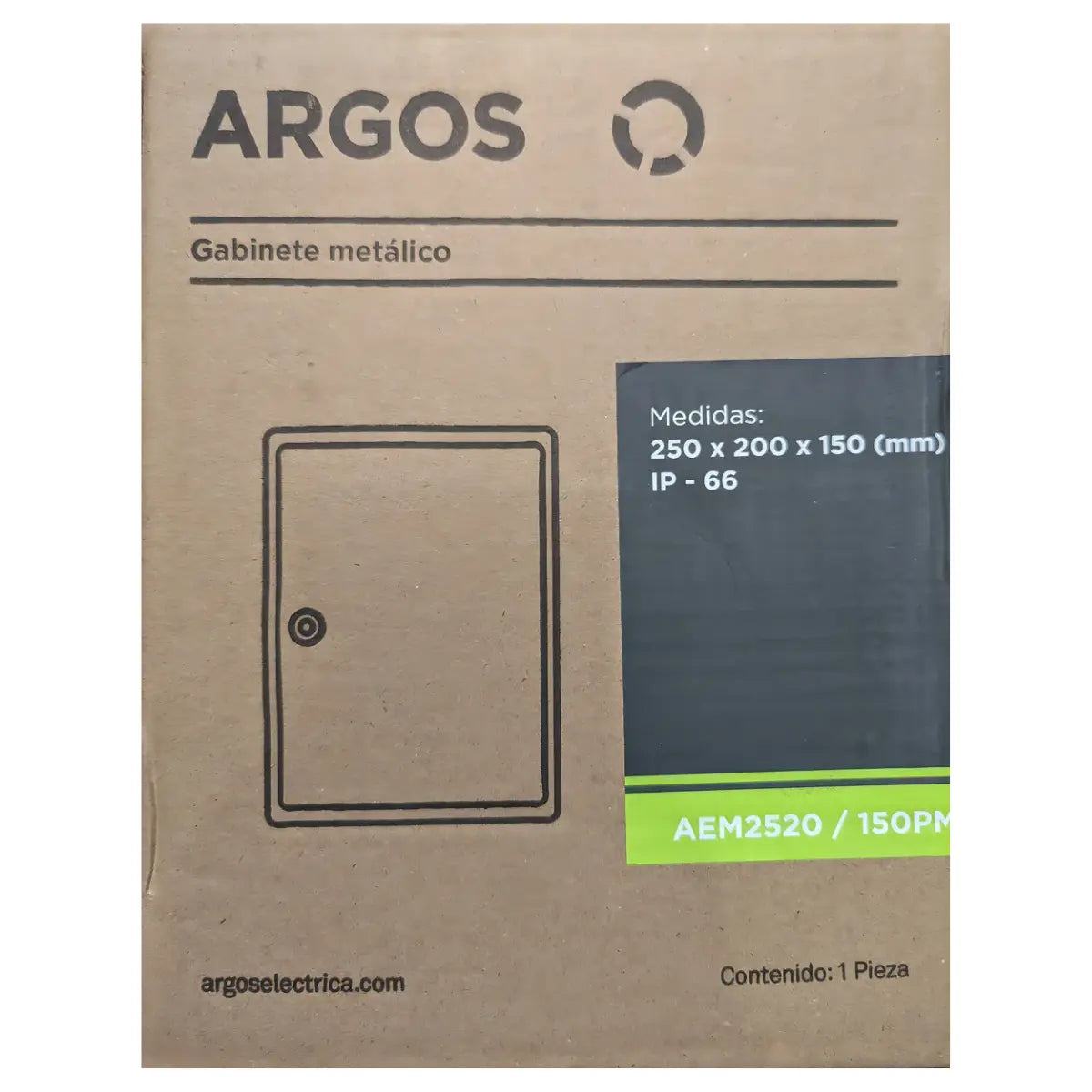 Gabinete Metalico Argos 250x200x150mm Ip-66 Color Beige - Argos - empaque