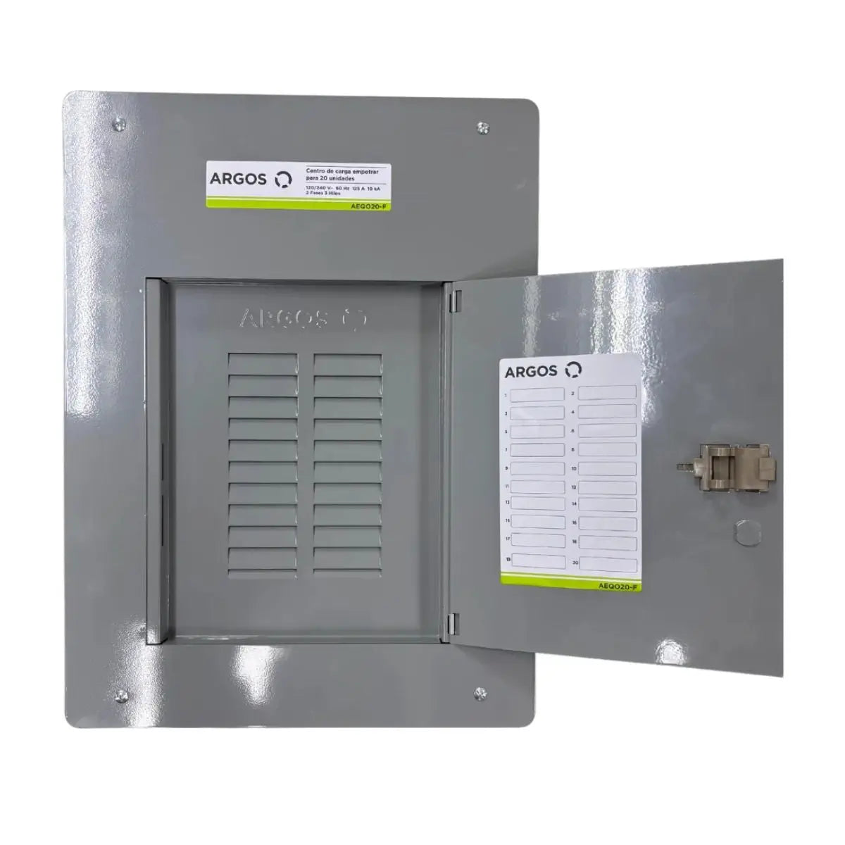 Centro de Carga 20 Unidades Para Empotrar  2F 3H 125 AMP Argos - Argos - vista lateral